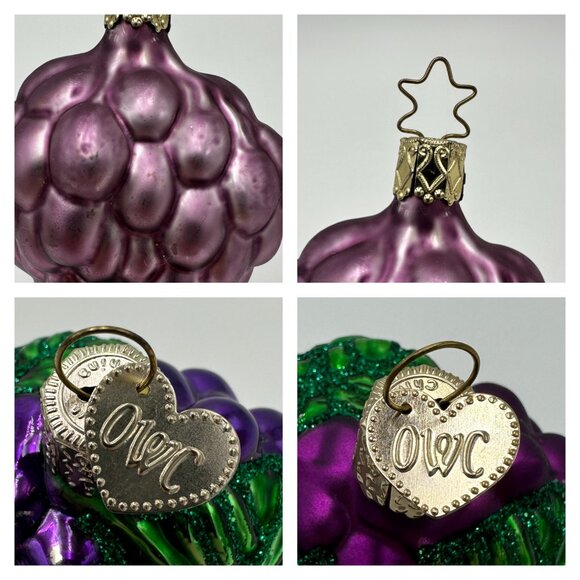 3 Mercury Glass Grape Christmas Ornaments / 2 Old World Christmas & 1 Inge-Glas - Picture 15 of 15